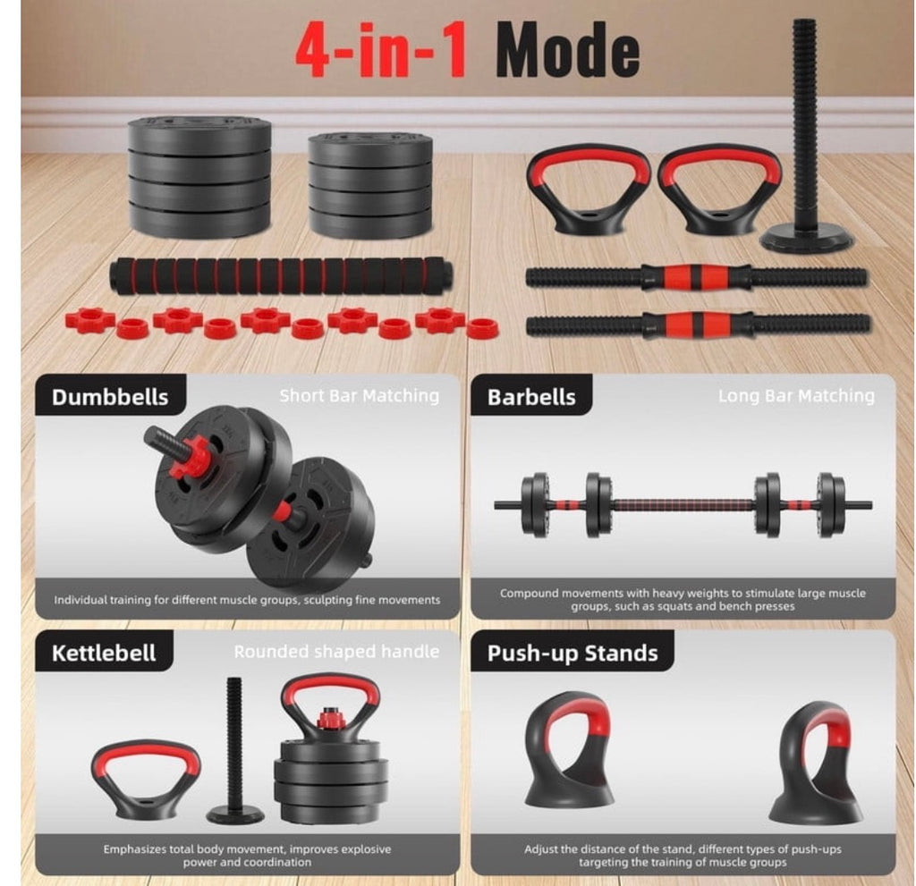 4 in 1 Adjustable dumbbells